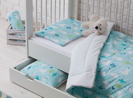 LAMY pościel z wypełnieniem i poduszką płaską (drobny wzór)