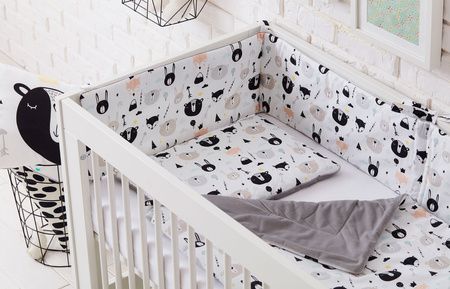 MISIE pościel z wypełnieniem i poduszką płaską (drobny wzór)