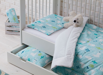 LAMY pościel z wypełnieniem i poduszką płaską (drobny wzór)